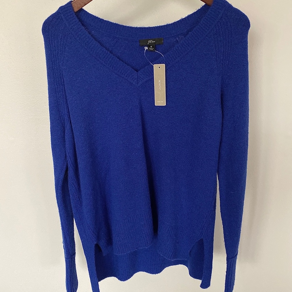 J. crew royal blue wool blend sweater **NWT**